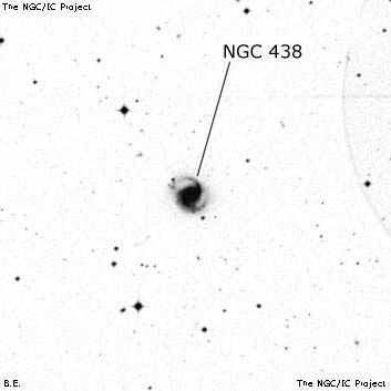 Negativní snímek oblohy NGC 438