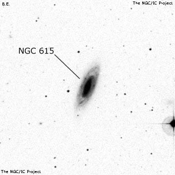 Negativní snímek oblohy NGC 615