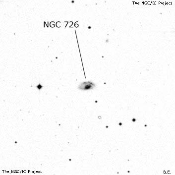 Negativní snímek oblohy NGC 726
