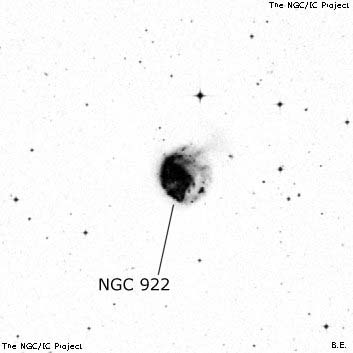 Negativní snímek oblohy NGC 922