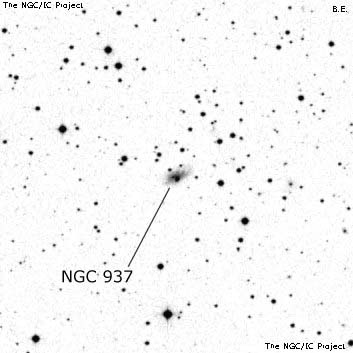 Negativní snímek oblohy NGC 937