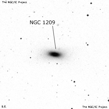 Negativní snímek oblohy NGC 1209