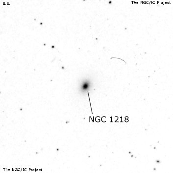 Negativní snímek oblohy NGC 1218