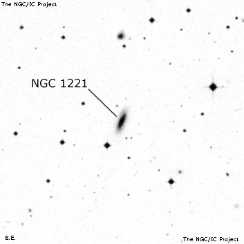 Negativní snímek oblohy NGC 1221