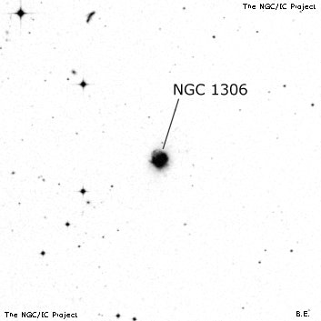 Negativní snímek oblohy NGC 1306