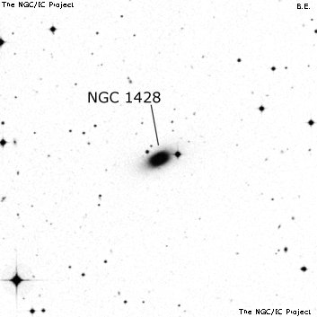 Negativní snímek oblohy NGC 1428
