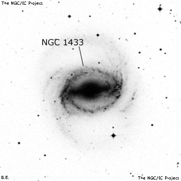 Negativní snímek oblohy NGC 1433