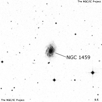 Negativní snímek oblohy NGC 1459