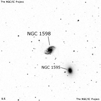 Negativní snímek oblohy NGC 1598