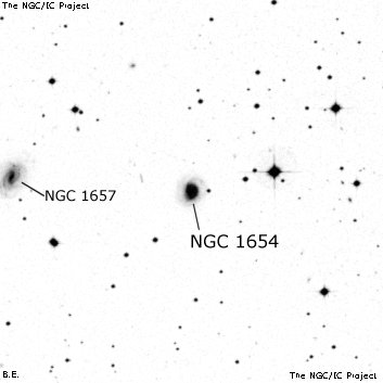 Negativní snímek oblohy NGC 1654