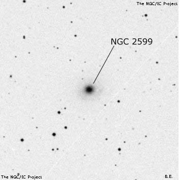 Negativní snímek oblohy NGC 2599