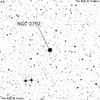 Negativní snímek oblohy NGC 2792