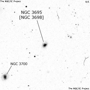 Negativní snímek oblohy NGC 3695