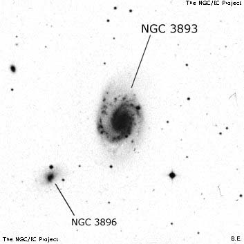Negativní snímek oblohy NGC 3893