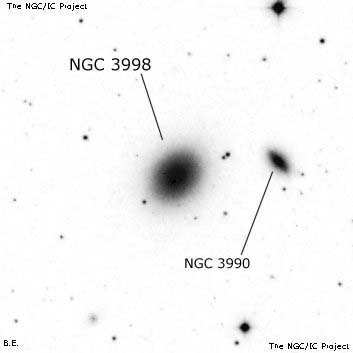 Negativní snímek oblohy NGC 3998