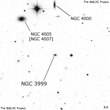 Negativní snímek oblohy NGC 3999