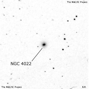 Negativní snímek oblohy NGC 4022