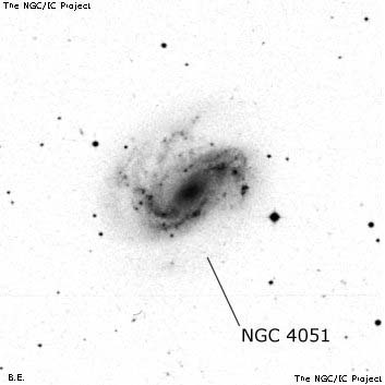 Negativní snímek oblohy NGC 4051