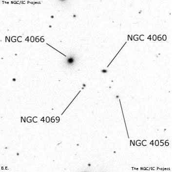 Negativní snímek oblohy NGC 4069