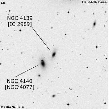 Negativní snímek oblohy NGC 4139