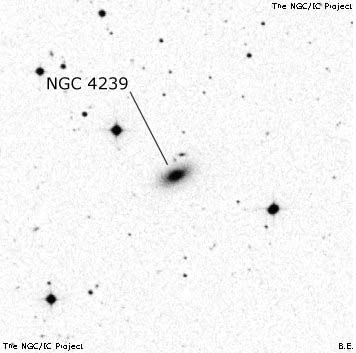 Negativní snímek oblohy NGC 4239