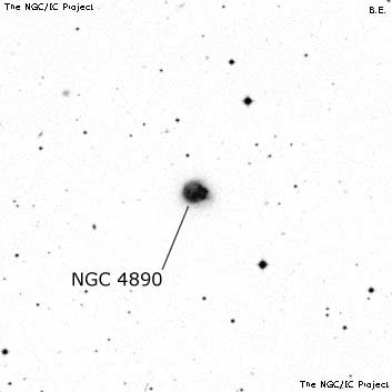 Negativní snímek oblohy NGC 4890