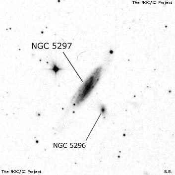 Negativní snímek oblohy NGC 5297