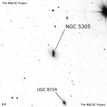 Negativní snímek oblohy NGC 5305