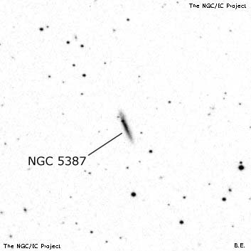 Negativní snímek oblohy NGC 5387