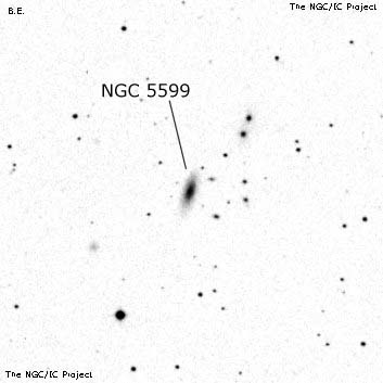 Negativní snímek oblohy NGC 5599