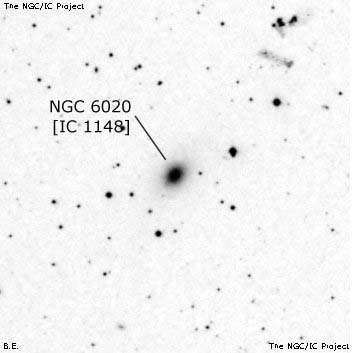 Negativní snímek oblohy NGC 6020