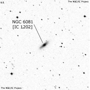 Negativní snímek oblohy NGC 6081