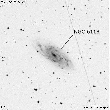 Negativní snímek oblohy NGC 6118