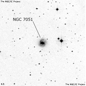 Negativní snímek oblohy NGC 7051