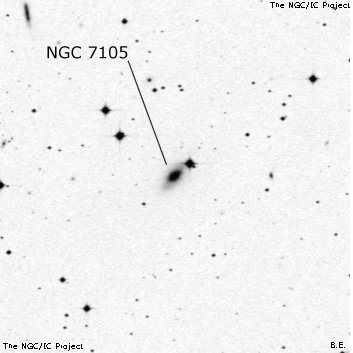 Negativní snímek oblohy NGC 7105
