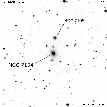 Negativní snímek oblohy NGC 7194