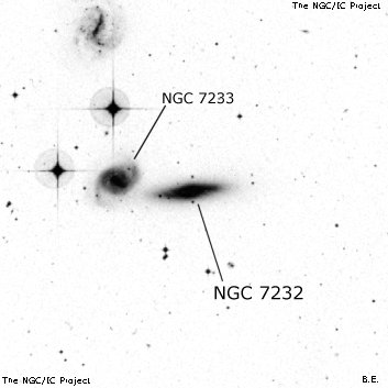 Negativní snímek oblohy NGC 7232