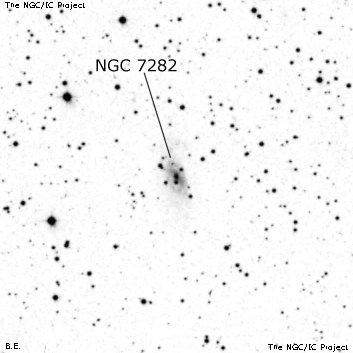 Negativní snímek oblohy NGC 7282