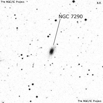 Negativní snímek oblohy NGC 7290