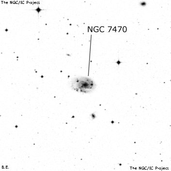 Negativní snímek oblohy NGC 7470