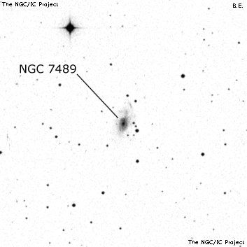 Negativní snímek oblohy NGC 7489