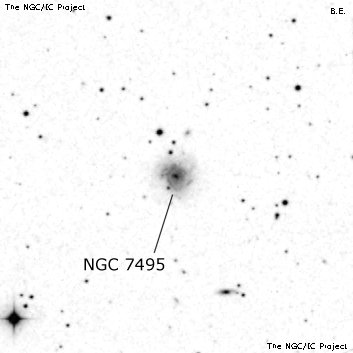Negativní snímek oblohy NGC 7495