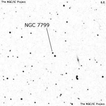 Negativní snímek oblohy NGC 7799